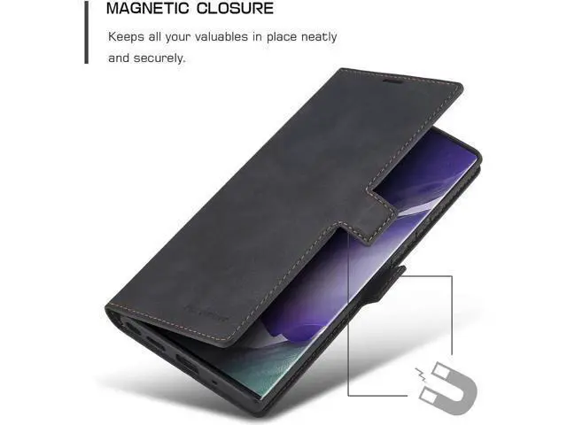 Alt view image 2 of 6 - Samsung Galaxy Note 20 Ultra 5G Case, Premium PU Leather Cover TPU Bumper with Card Holder Kickstand Hidden Magnetic Shockproof Flip Wallet Case for Samsung Galaxy Note 20 Ultra 5G