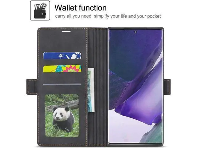 Alt view image 5 of 6 - Samsung Galaxy Note 20 Ultra 5G Case, Premium PU Leather Cover TPU Bumper with Card Holder Kickstand Hidden Magnetic Shockproof Flip Wallet Case for Samsung Galaxy Note 20 Ultra 5G