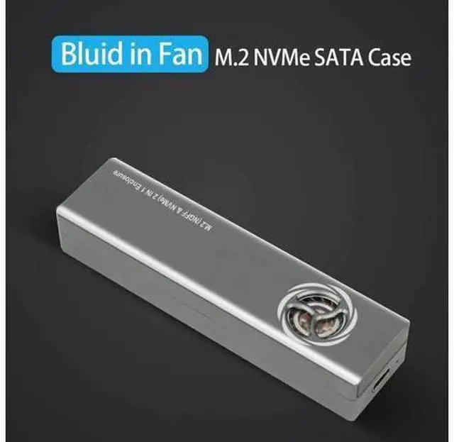 Main image of Dual Protocol M.2 SSD NVMe SATA Case Support M2 NVMe NGFF Sata SSD Hard Drive with Fan For PCIe M Key/B+M Key USB C 10Gbps Box