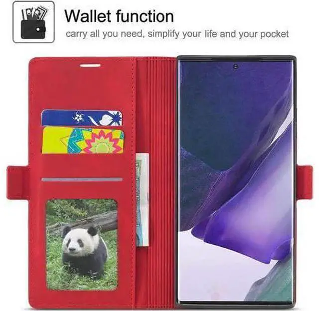 Alt view image 3 of 6 - Samsung Galaxy Note 20 Ultra 5G Case, Premium PU Leather Cover TPU Bumper with Card Holder Kickstand Hidden Magnetic Shockproof Flip Wallet Case for Samsung Galaxy Note 20 Ultra 5G