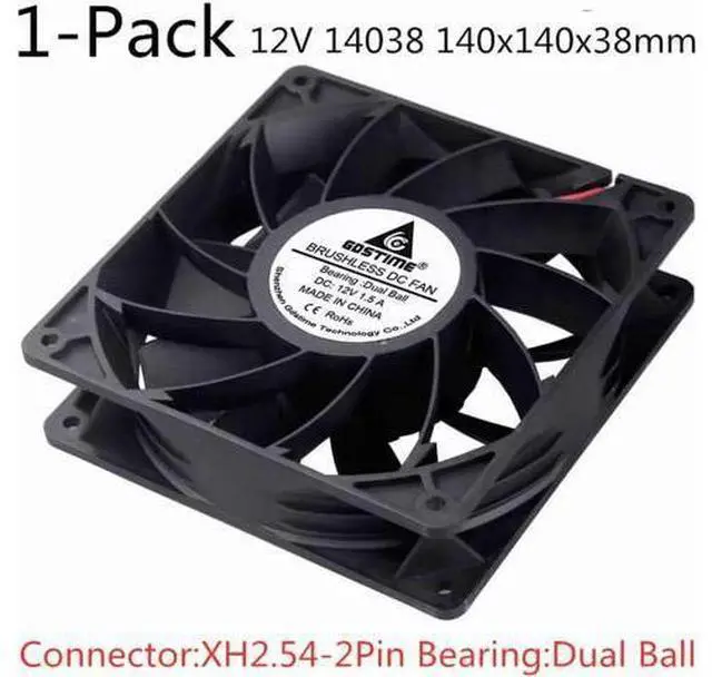 Main image of 12V 24V Cooling Fan 14cm 140mm 14038 140x140x38mm Quiet Brushless Axial Dual Ball Cooling Fan 14038 Fan Grill Net