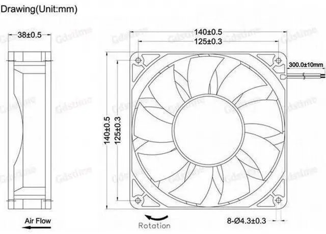Alt view image 3 of 4 - 12V 24V Cooling Fan 14cm 140mm 14038 140x140x38mm Quiet Brushless Axial Dual Ball Cooling Fan 14038 Fan Grill Net