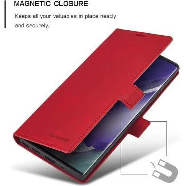 Alt view image 6 of 6 - Samsung Galaxy Note 20 Ultra 5G Case, Premium PU Leather Cover TPU Bumper with Card Holder Kickstand Hidden Magnetic Shockproof Flip Wallet Case for Samsung Galaxy Note 20 Ultra 5G