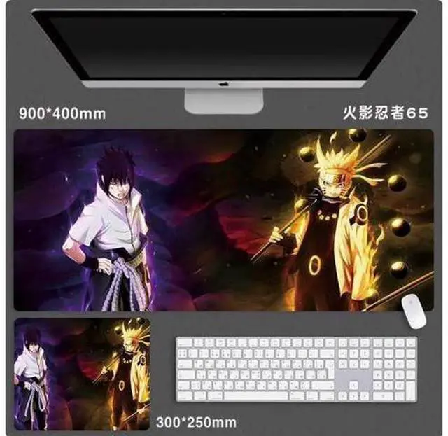 Main image of Anime NARUTO mouse pad Extended Gaming Mouse Pad with Stitched Edges, Large Mouse pad with Non-Slip Rubber Base for Work & Gaming, Office & Home 800*300mm