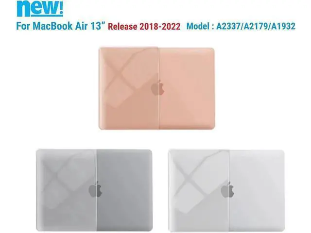 Alt view image 3 of 7 - Compatible with MacBook Air 13 inch Case 2022, 2021-2018 Release A2337 M1 A2179 A1932 with Retina Display Touch ID, Plastic Hard Shell with Keyboard Cover Crystal Clear