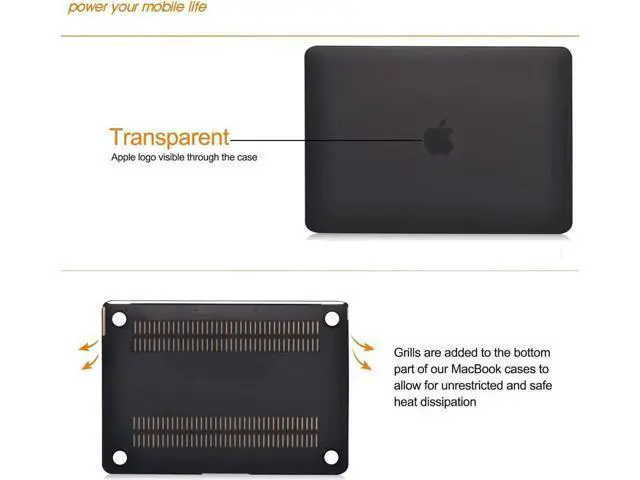 Alt view image 5 of 7 - Macbook Pro 13 inch Retina Case Rubberized Hard Case for MacBook Pro 13.3" with Retina Display A1502 A1425 Shell Cover with Keyboard Skin Black