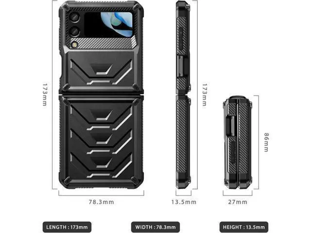 Alt view image 2 of 7 - For Samsung Galaxy Z Flip 4 5G 2022 Case with Slide Camera Cover, Military Grade Heavy Duty Protective Armor Phone Case Shockproof Cover
