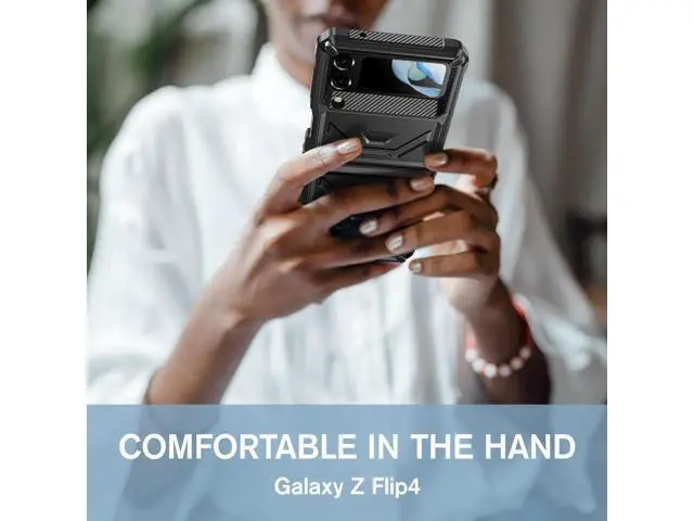 Alt view image 3 of 7 - For Samsung Galaxy Z Flip 4 5G 2022 Case with Slide Camera Cover, Military Grade Heavy Duty Protective Armor Phone Case Shockproof Cover