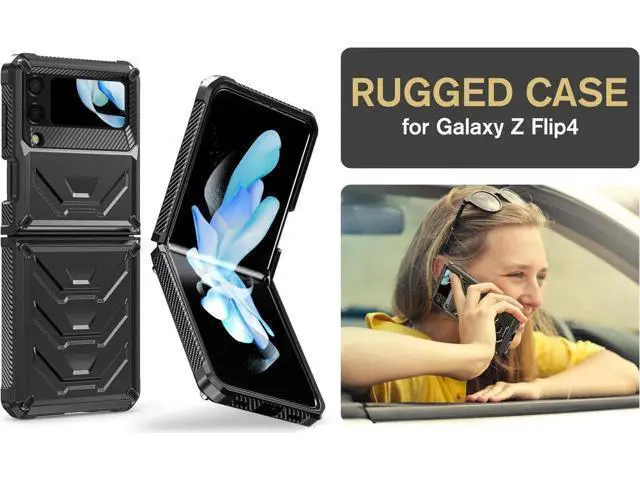 Alt view image 4 of 7 - For Samsung Galaxy Z Flip 4 5G 2022 Case with Slide Camera Cover, Military Grade Heavy Duty Protective Armor Phone Case Shockproof Cover