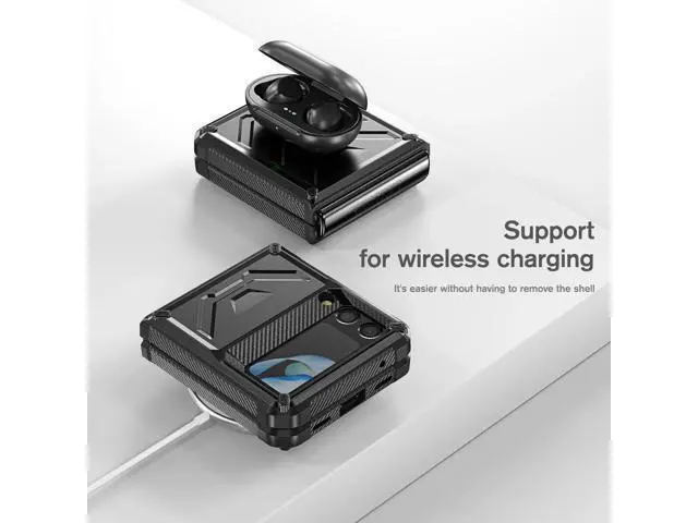 Alt view image 5 of 7 - For Samsung Galaxy Z Flip 4 5G 2022 Case with Slide Camera Cover, Military Grade Heavy Duty Protective Armor Phone Case Shockproof Cover