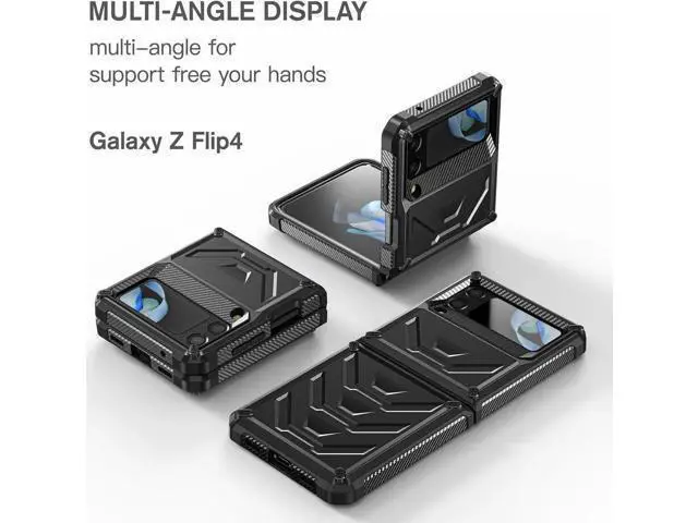 Alt view image 7 of 7 - For Samsung Galaxy Z Flip 4 5G 2022 Case with Slide Camera Cover, Military Grade Heavy Duty Protective Armor Phone Case Shockproof Cover