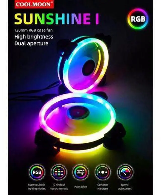 Alt view image 5 of 7 - 12cm RGB Series Case Fan, Wireless RGB LED 120mm Fan,Quiet Edition High Airflow Adjustable Color LED Case Fan For PC Cases