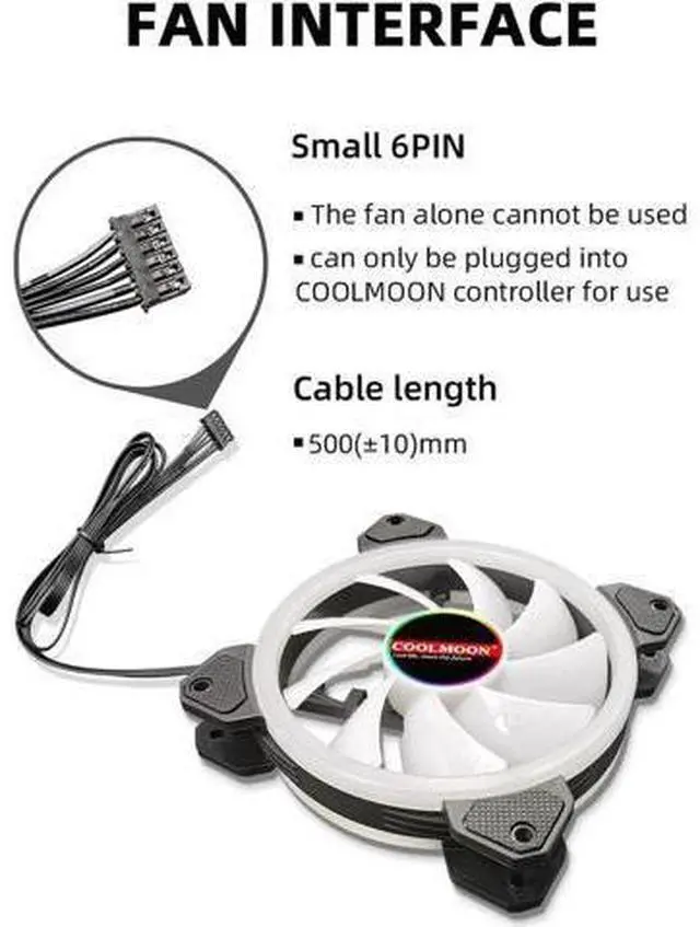 Alt view image 7 of 7 - 12cm RGB Series Case Fan, Wireless RGB LED 120mm Fan,Quiet Edition High Airflow Adjustable Color LED Case Fan For PC Cases