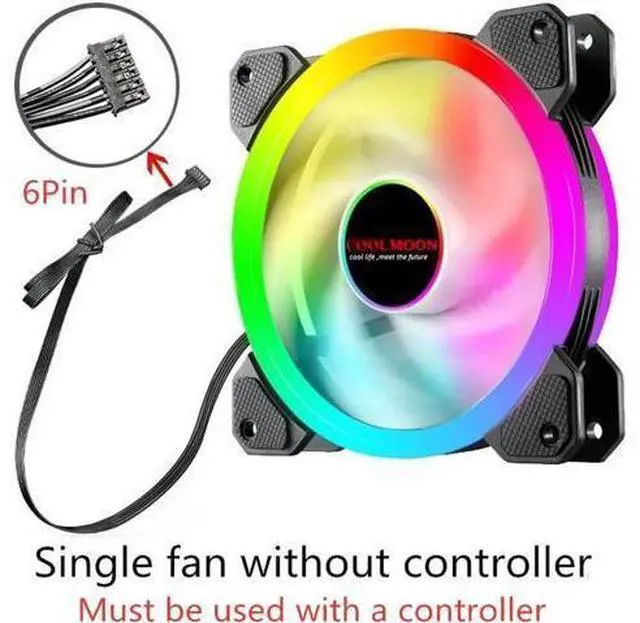Alt view image 3 of 7 - 12cm RGB Series Case Fan, Wireless RGB LED 120mm Fan,Quiet Edition High Airflow Adjustable Color LED Case Fan For PC Cases White