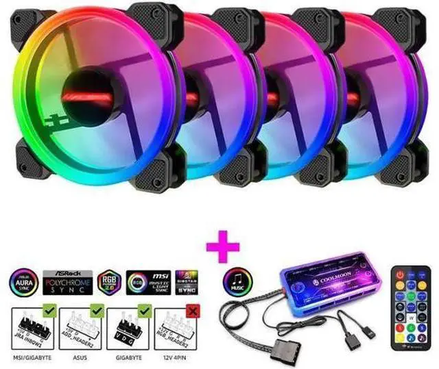 Main image of 12cm RGB Series Case Fan, Wireless RGB LED 120mm Fan,Quiet Edition High Airflow Adjustable Color LED Case Fan For PC Cases