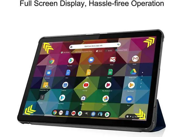 Alt view image 7 of 7 - Compatible with Lenovo IdeaPad Duet Chromebook 10.1" 2020, Shockproof Protective Cover with Auto Wake/Sleep Kickstand for Lenovo IdeaPad Duet Chromebook 10.1 Inch 2020 Blue