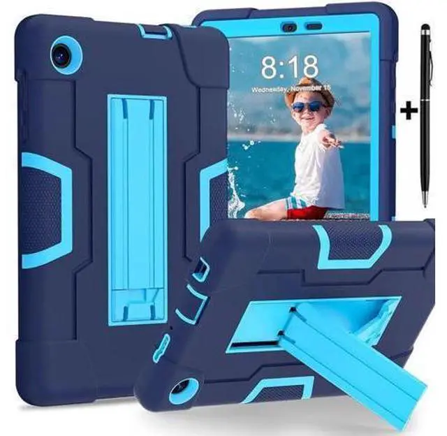 Main image of Protective Case For TCL Tab 8 LE Model 9137W) / TCL Tab 8 WiFi Model 9132X, Shockproof Cover with Kickstand + Universal Stylus Pen Blue