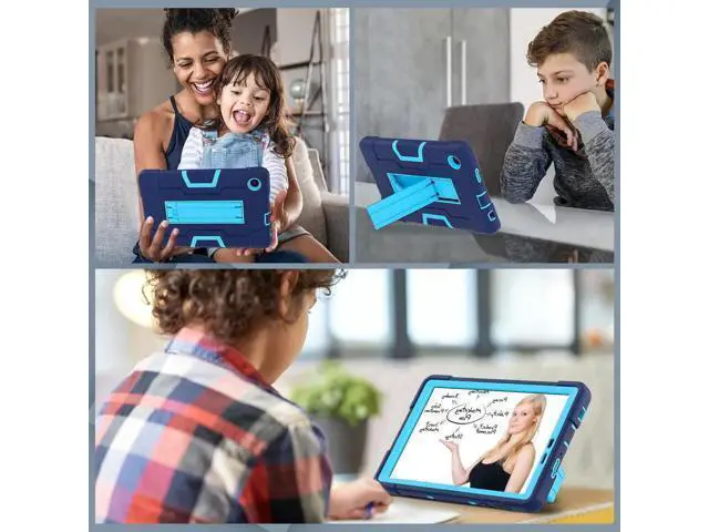 Alt view image 4 of 7 - Protective Case For TCL Tab 8 LE Model 9137W) / TCL Tab 8 WiFi Model 9132X, Shockproof Cover with Kickstand + Universal Stylus Pen Blue
