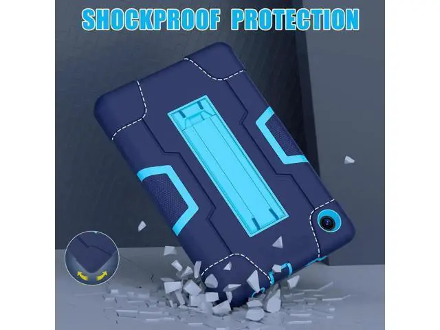 Alt view image 2 of 7 - Protective Case For TCL Tab 8 LE Model 9137W) / TCL Tab 8 WiFi Model 9132X, Shockproof Cover with Kickstand + Universal Stylus Pen Blue