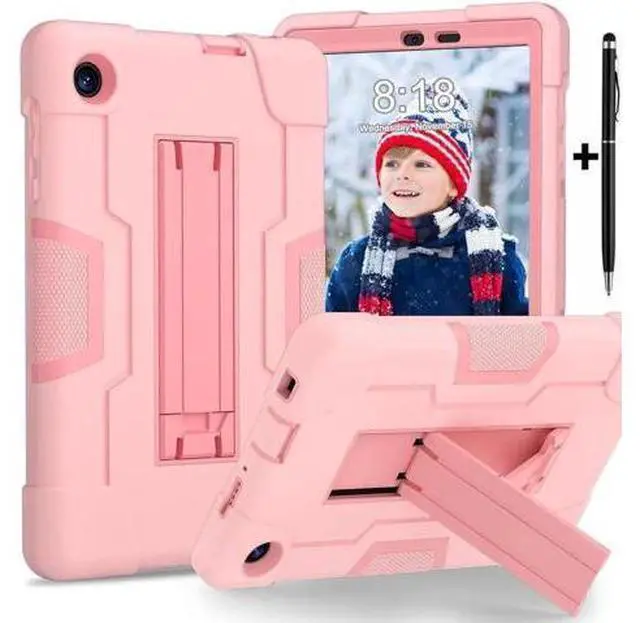 Main image of Protective Case For TCL Tab 8 LE Model 9137W) / TCL Tab 8 WiFi Model 9132X, Shockproof Cover with Kickstand + Universal Stylus Pen Rose Gold