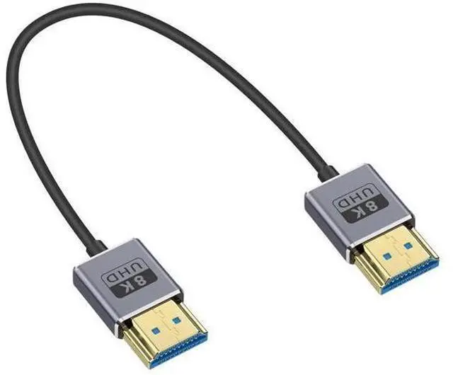 Main image of Ultra Thin 8K Short HDMI Cable 1FT, Ultra Thin/coaxial Short HDMI Male to Male Cable 48Gbps, HDMI 2.1 Cable OD2.5mm, Support 8K@60Hz, 4K@240Hz, eARC, for Camera, Monitor, HDTV