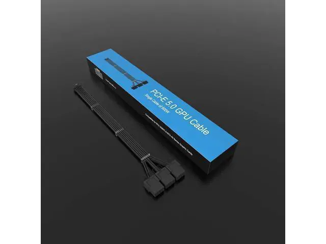 Alt view image 2 of 7 - 16Pin Cable,PCIE GPU Cables,Sleeved 12vhpwr PSU Extension Cable,Mini 12+4 Pin Connector for RTX 3090Ti,4070Ti 4080,4090 Graphics Card Power Supply 16AWG Black