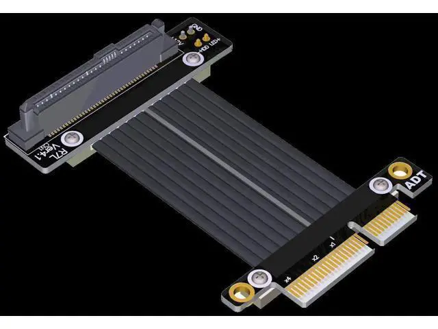 Alt view image 5 of 5 - Riser U.2 Interface U2 To PCI-E 4.0 X4 SFF-8639 NVMe Solid State Transfer Extension Data Gen4.0 Cable 4 PCIe 4x Grey