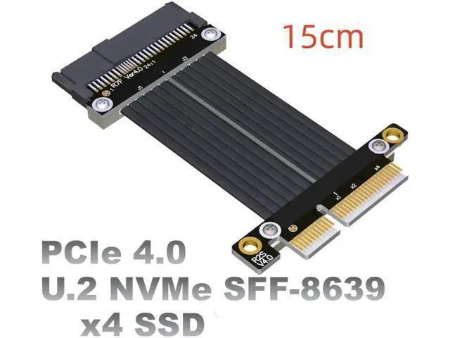 Alt view image 4 of 5 - Riser U.2 Interface U2 To PCI-E 4.0 X4 SFF-8639 NVMe Solid State Transfer Extension Data Gen4.0 Cable 4 PCIe 4x Grey