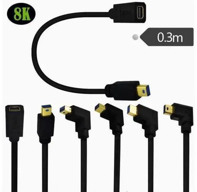 Main image of Gold plated 1.4 Mini DP male to female extension cable 8K Elbow Mini DisplayPort HD cable