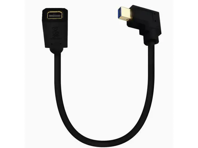 Alt view image 2 of 6 - Gold plated 1.4 Mini DP male to female extension cable 8K Elbow Mini DisplayPort HD cable