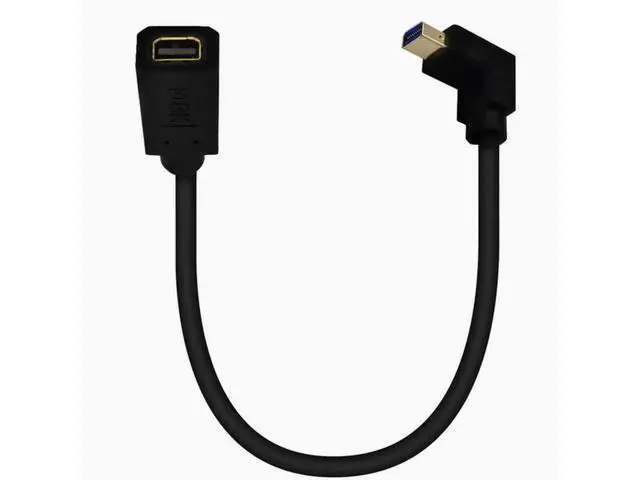 Alt view image 3 of 6 - Gold plated 1.4 Mini DP male to female extension cable 8K Elbow Mini DisplayPort HD cable