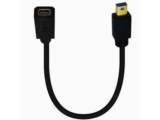 Alt view image 4 of 6 - Gold plated 1.4 Mini DP male to female extension cable 8K Elbow Mini DisplayPort HD cable