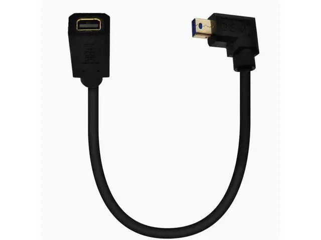 Alt view image 6 of 6 - Gold plated 1.4 Mini DP male to female extension cable 8K Elbow Mini DisplayPort HD cable
