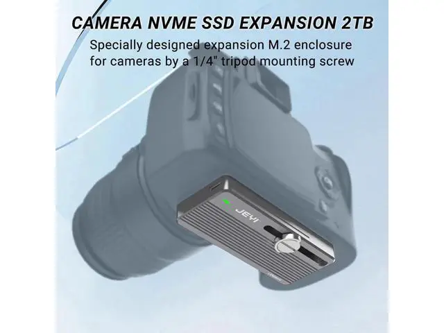 Alt view image 7 of 7 - M.2 NVMe SSD Enclosure with Camera Mounting Screw, USB 3.1 Gen2 10Gbps Transfer Camera Footage, Compatible with PC, phone