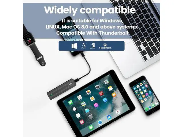 Alt view image 2 of 7 - M.2 NVME SATA SSD Enclosure, USB C 3.2 Gen 2 10Gbps or 6Gbps SATA M-Key(B+M Key) SSD Reader Dual Protocol Hard Disk Case N/A