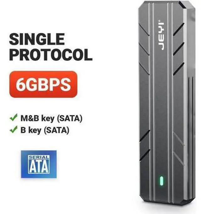 Main image of M.2 NVME SATA SSD Enclosure, USB C 3.2 Gen 2 10Gbps or 6Gbps SATA M-Key(B+M Key) SSD Reader Dual Protocol Hard Disk Case SATA