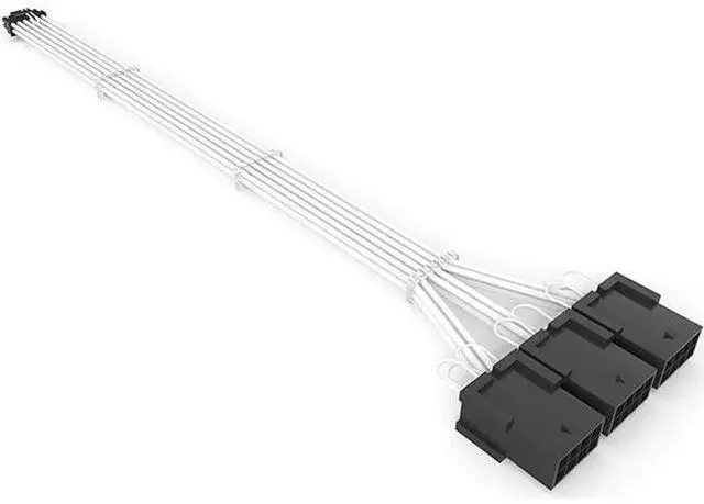 Main image of 12+4pin transfer 3×8PIN ATX Extension Cable 3.0 Mixed Next-gen PCI-E 5.0 Extension Kit White