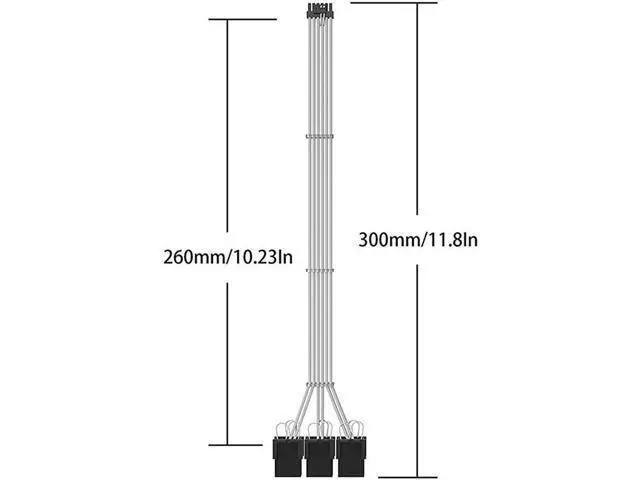 Alt view image 4 of 4 - 12+4pin transfer 3×8PIN ATX Extension Cable 3.0 Mixed Next-gen PCI-E 5.0 Extension Kit White