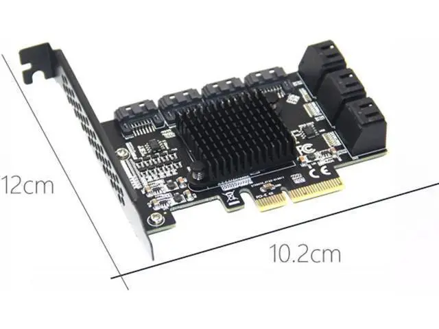 Alt view image 4 of 7 - Chi a Mining Riser 10 Port PCIE SATA Card PCI Express SATA Controller PCIE to SATA3 Expansion Card PCI E X4 SATA 3 6Gbps ASM1166