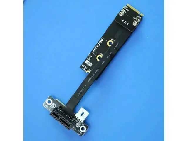 Alt view image 5 of 7 - M.2 NVMe PCIE 1x 4.0 to M.2 NVMe Key M Riser Adapter Card Extension female chassis M2 PCI-Express X1 Sata Power Cord Gold