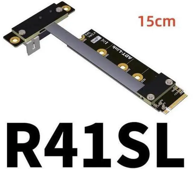 Main image of M.2 NVMe PCIE 1x 4.0 to M.2 NVMe Key M Riser Adapter Card Extension female chassis M2 PCI-Express X1 Sata Power Cord Red