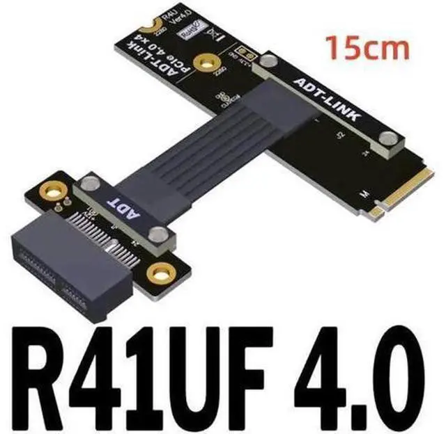 Main image of M.2 NVMe PCIE 1x 4.0 to M.2 NVMe Key M Riser Adapter Card Extension female chassis M2 PCI-Express X1 Sata Power Cord