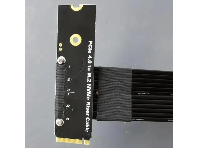 Alt view image 6 of 7 - PCI-E 4.0 16x PCIe x16 Extender to M2 M.2 NVMe M-Key Riser Card Extension Cord Gen4.0 64Gbps with Sata Power Cable