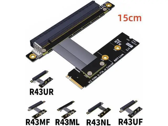 Alt view image 7 of 7 - PCI-E 3.0 Riser Card M.2 for NGFF for NVMe to PCIe x16 Extension Cable Gen3 SATA Power Cable 32G/bps for BTC Miner