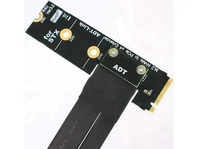 Alt view image 6 of 7 - PCI-E 3.0 Riser Card M.2 for NGFF for NVMe to PCIe x16 Extension Cable Gen3 SATA Power Cable 32G/bps for BTC Miner Gold