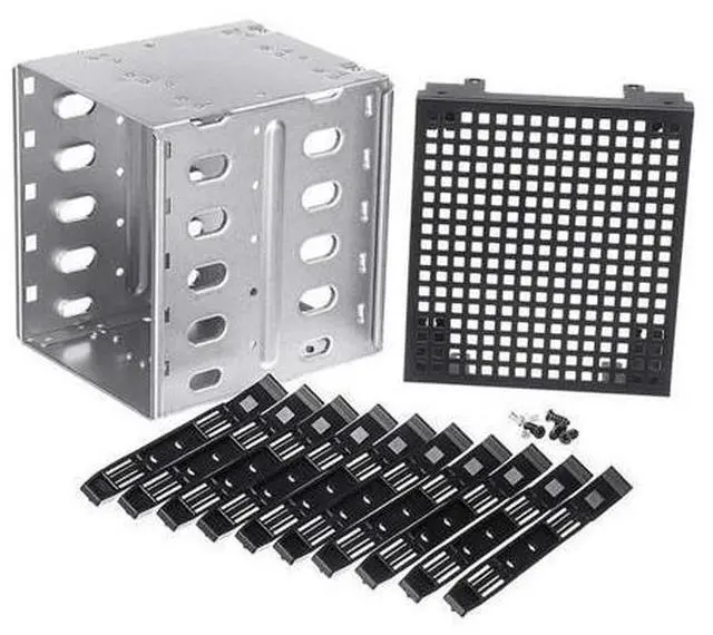 Main image of 5.25 Inch to 5 x 3.5 Inch SATA HDD Cage Rack Hard Drive Disk Enclosure HardDrive Disk Tray Caddy Adapter