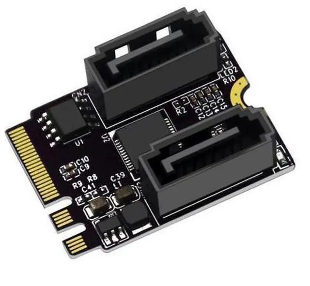 Main image of M.2 A+E KEY to 2 Ports SATA3.0 Converter Card Hard disk expansion card: Fast Data Transmission and Stable Output