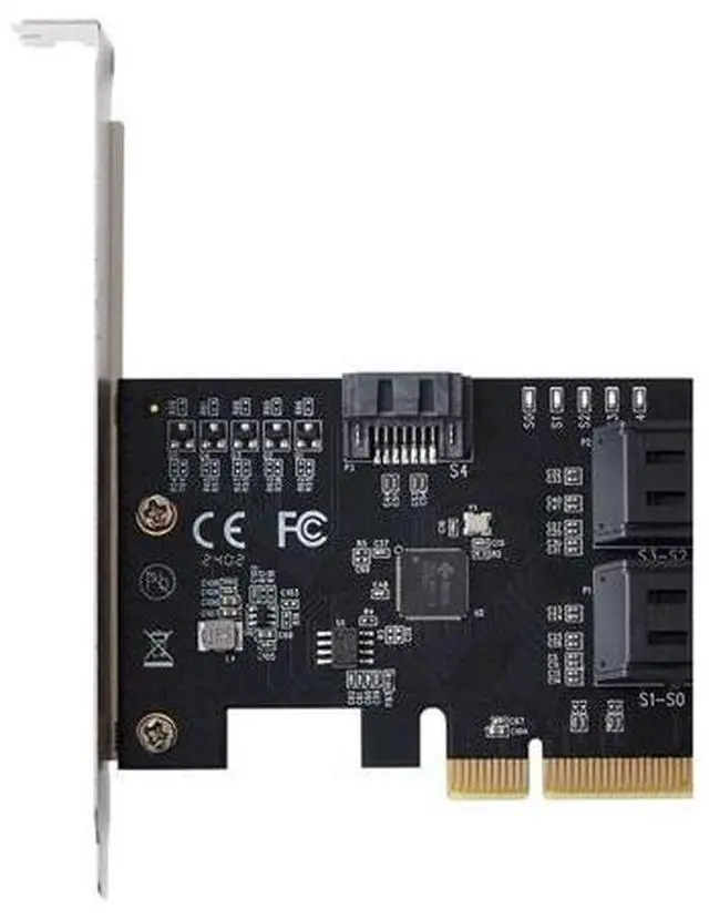 Main image of 5 Port SATA III PCIE X4 to SATA 3.0 PCI Express Converter Computer Hard Disk SATA Expansion Card Adapter JMB585 Chip-AB01