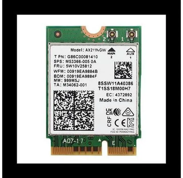 Main image of AX211NGW 6E M.2 Key E CNVio2 Dual Band 2.4Ghz/5Ghz Wireless Network Card 802.11Ac Bluetooth 5.2 Adapter