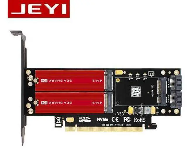 Main image of JEYI SK16-PRO NVME NGFF Adapter x16 PCI-E3 Full Speed M.2 2280 aluminum sheet Thermal conductivity silicon wafer fan cooling SSD